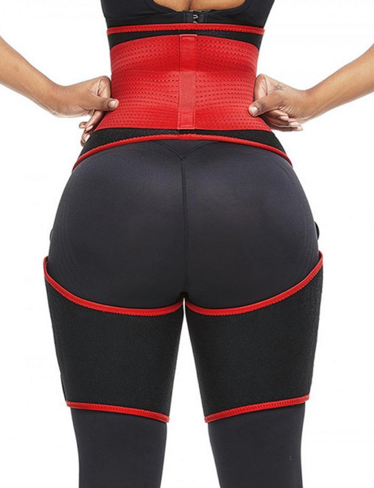 Red Neoprene Adjustable Thigh & Waist Trainer