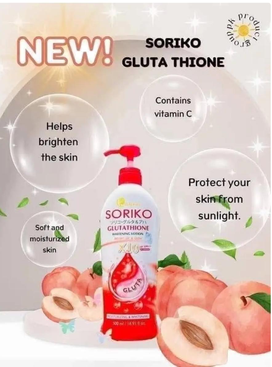 Soriko Glutathione Whitening Lotion 500ml - Moisturizing Formula
