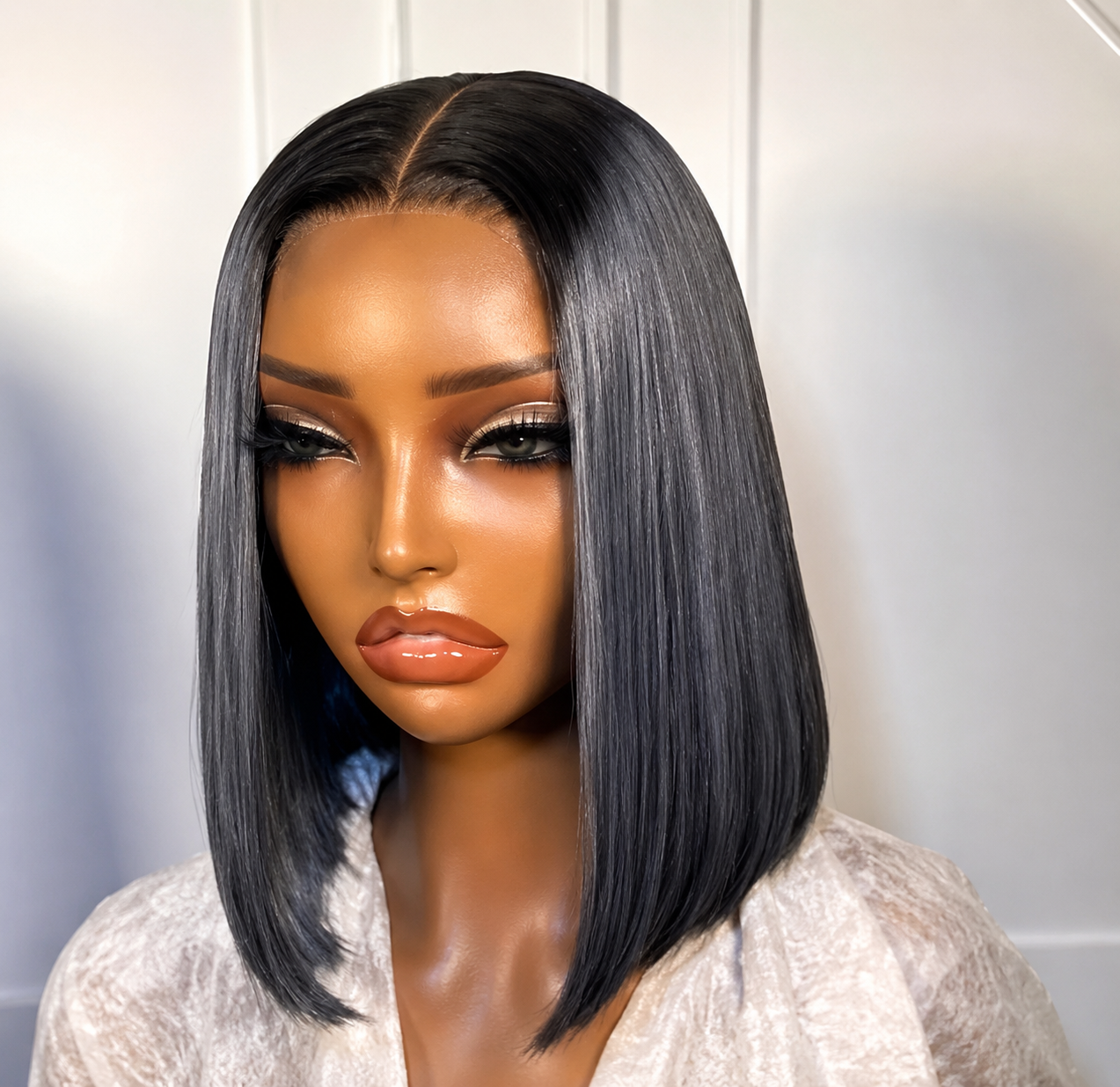 Grey Bob Wig 10 Inch 2x6 Closure – Raw 100% Human Hair Image