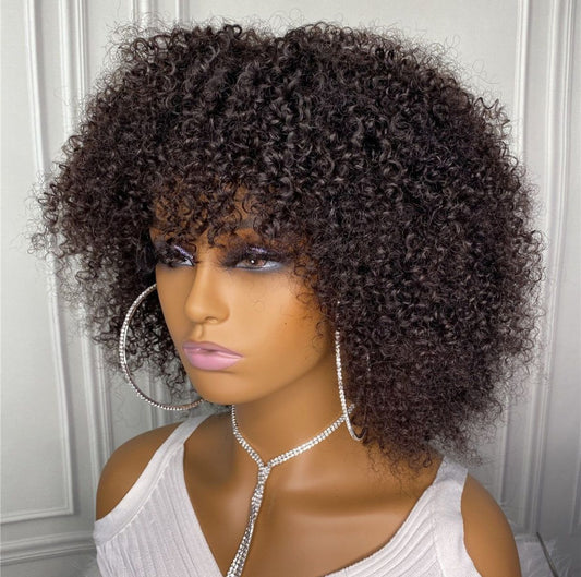 Kinky curly wig glueless, natural virgin hair.