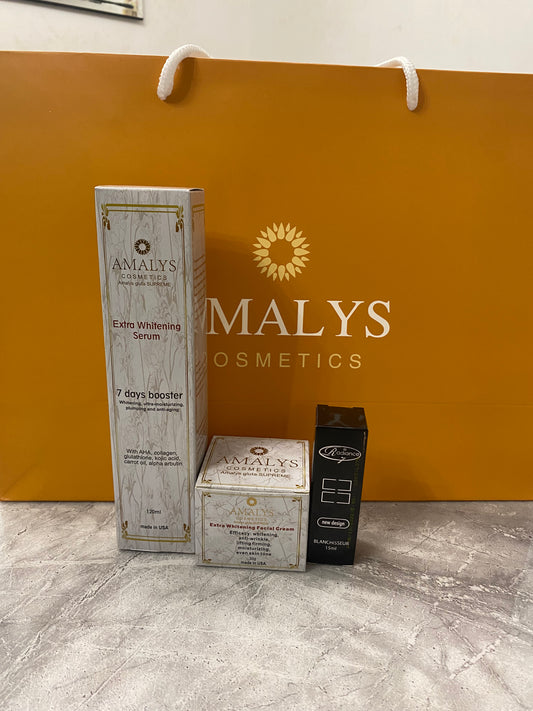 Supreme Extra Whitening Serum + Extra whitening Facial Cream + Radiance 7 Lightening Repair Serum