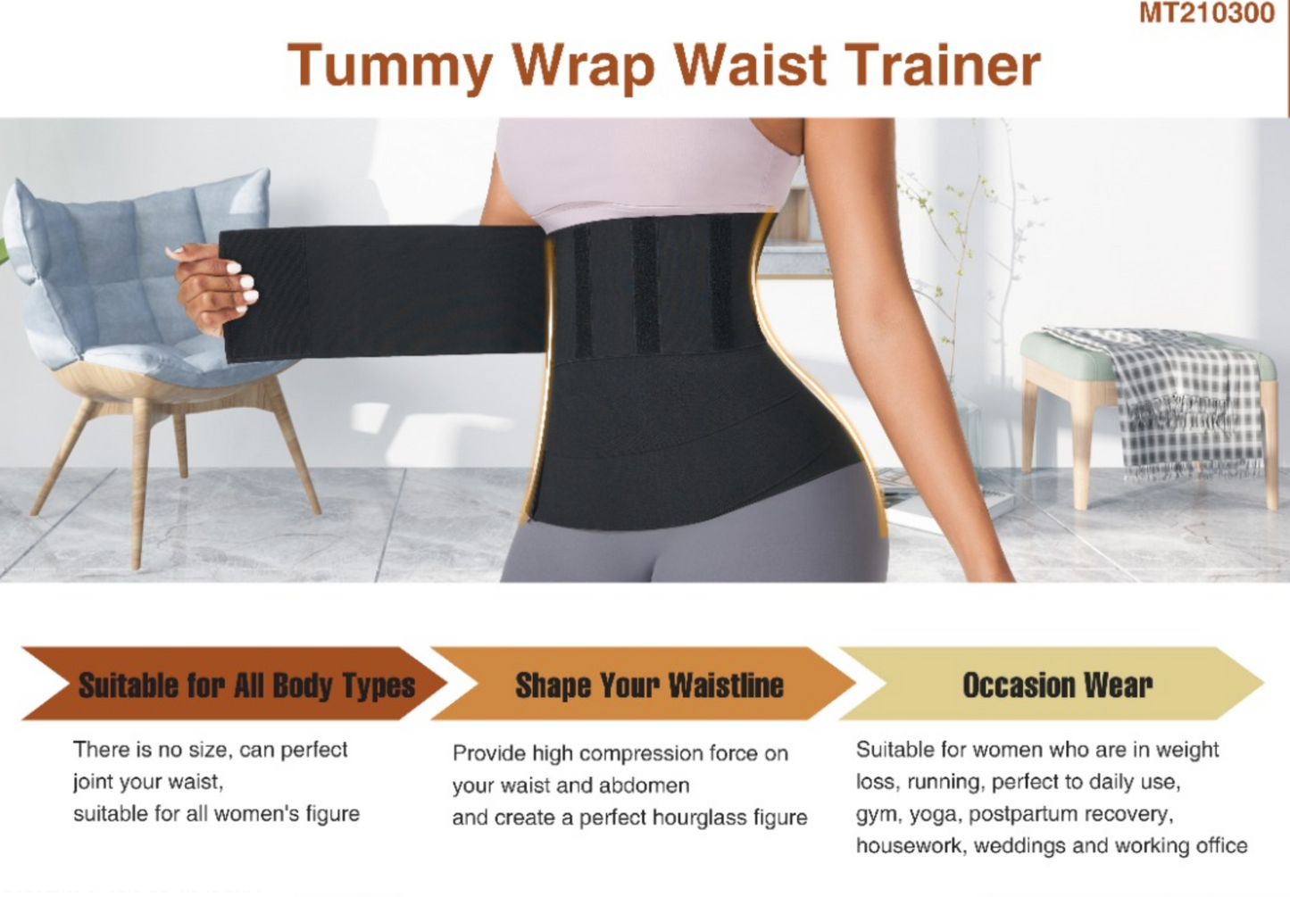 Latex Waist Trainer Wrap Band ONE SIZE